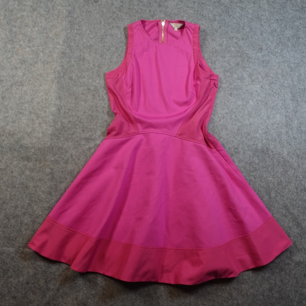 Ted Baker Dress Womens‎ 2 US 6 Pink Skater Mini Flare Sleeveless Crew Neck